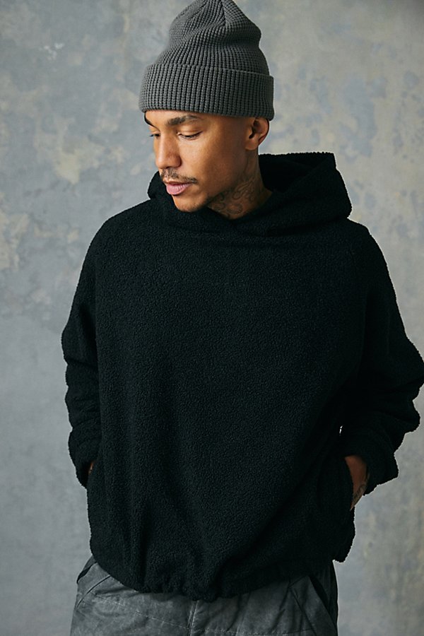 Standard Cloth Free Throw Pile Fleece Hoodie Sweatshirt In Black, Men's At Urban Outfitters