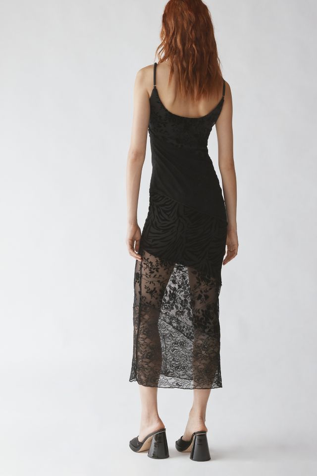 Robe Mi-Longue Kiss The Sky En Velours Et Dentelle #3