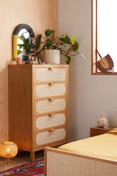 Urban Outfitters Alder Tall 5-drawer Dresser In Natural