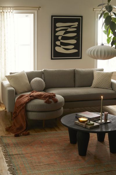 Urban Outfitters Farah Sectional Sofa In Brown