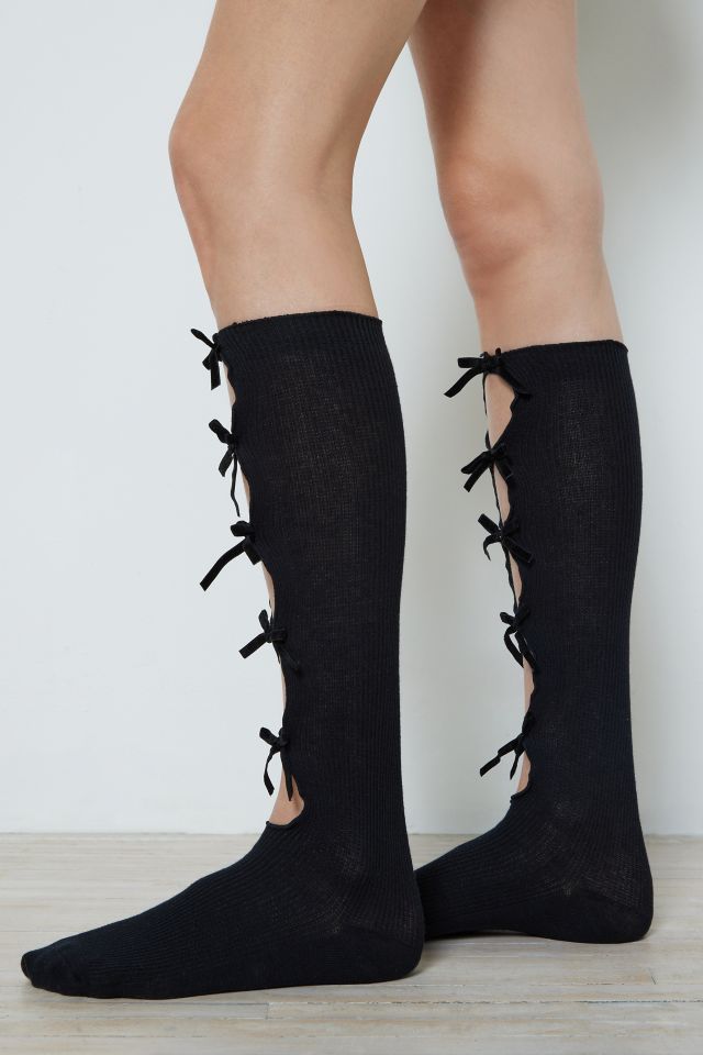 Bow-Topped Cutout Sock #1
