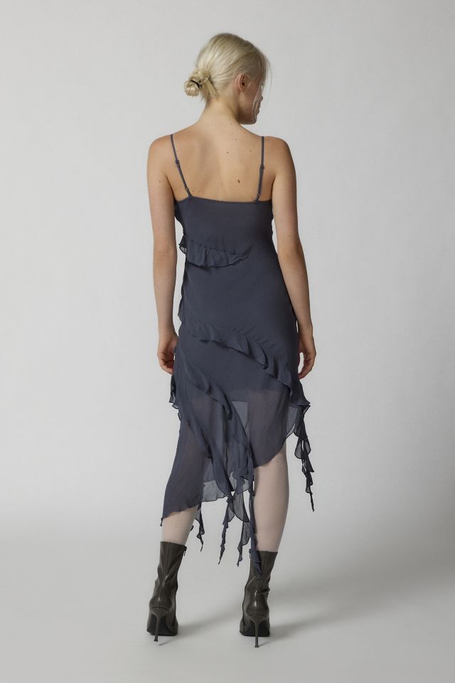 UO Dita Asymmetrical Ruffle Midi Dress #3