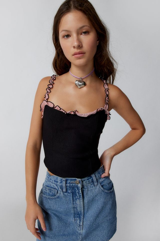 Motel Delia Ruffle Corset Top