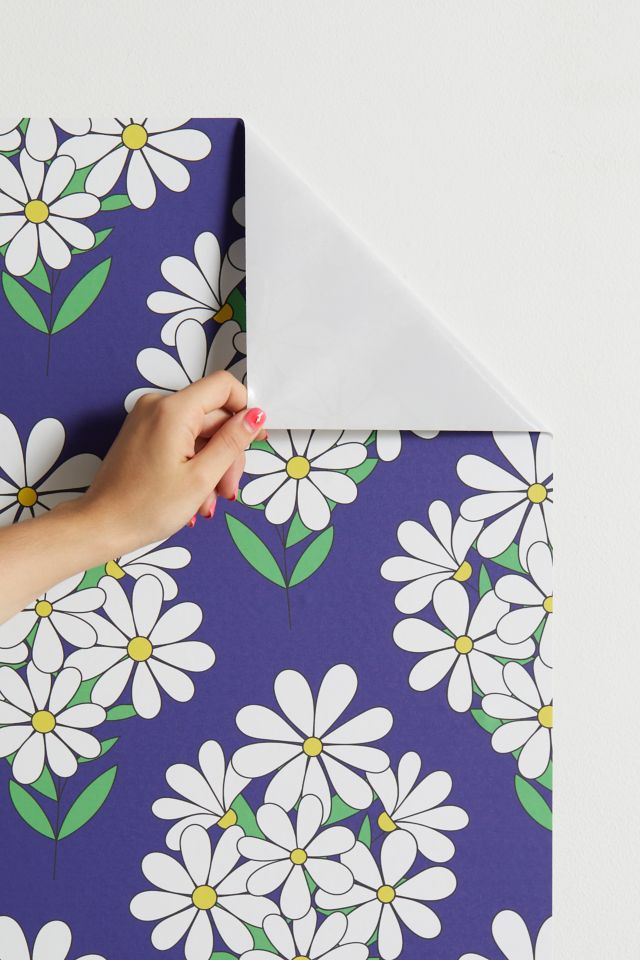 Jenean Morrison Daisy Bouquet Blue Removable Wallpaper #2