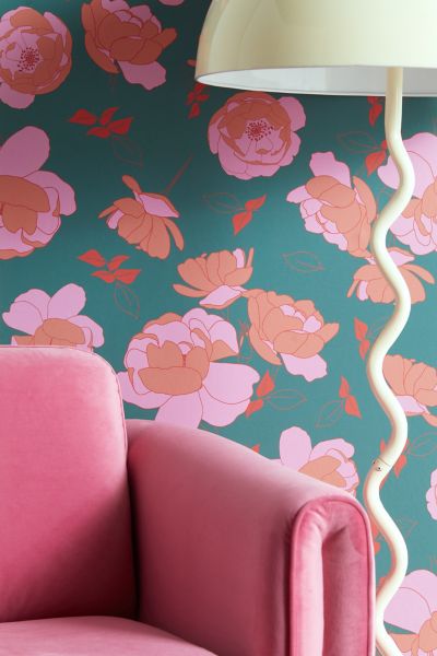 Melly Terpening Cherry Blossom In White Removable Wallpaper