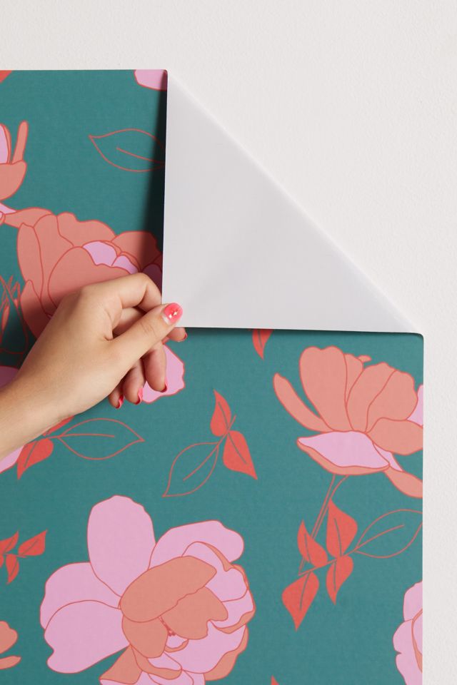 FEMcreative English Roses In Pink And Green Removable Wallpaper #2