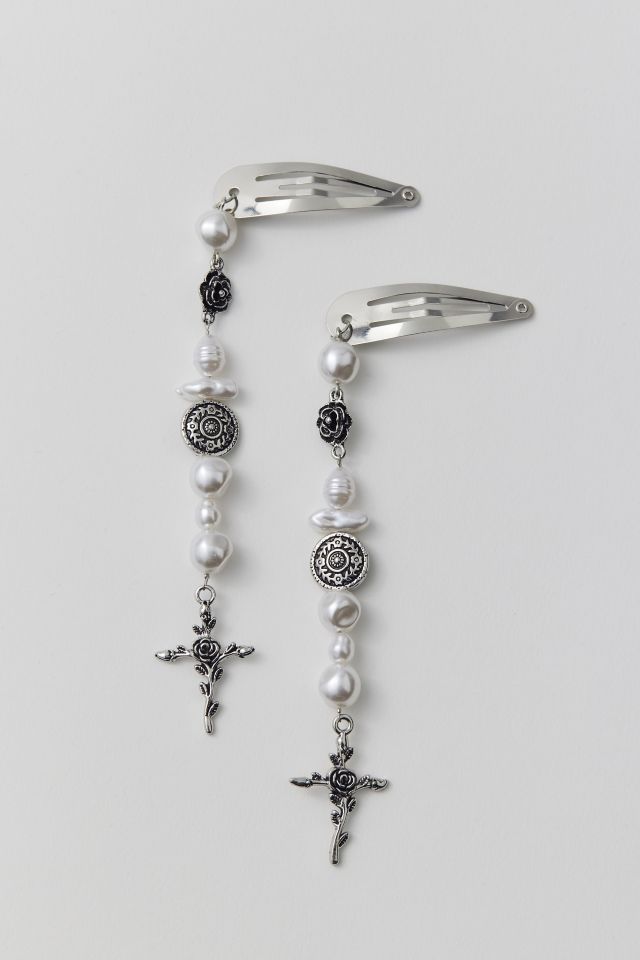 Pearl Cross Snap Clip Set #1