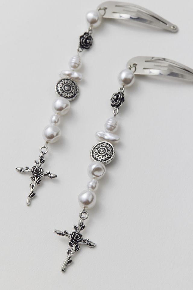 Pearl Cross Snap Clip Set #2