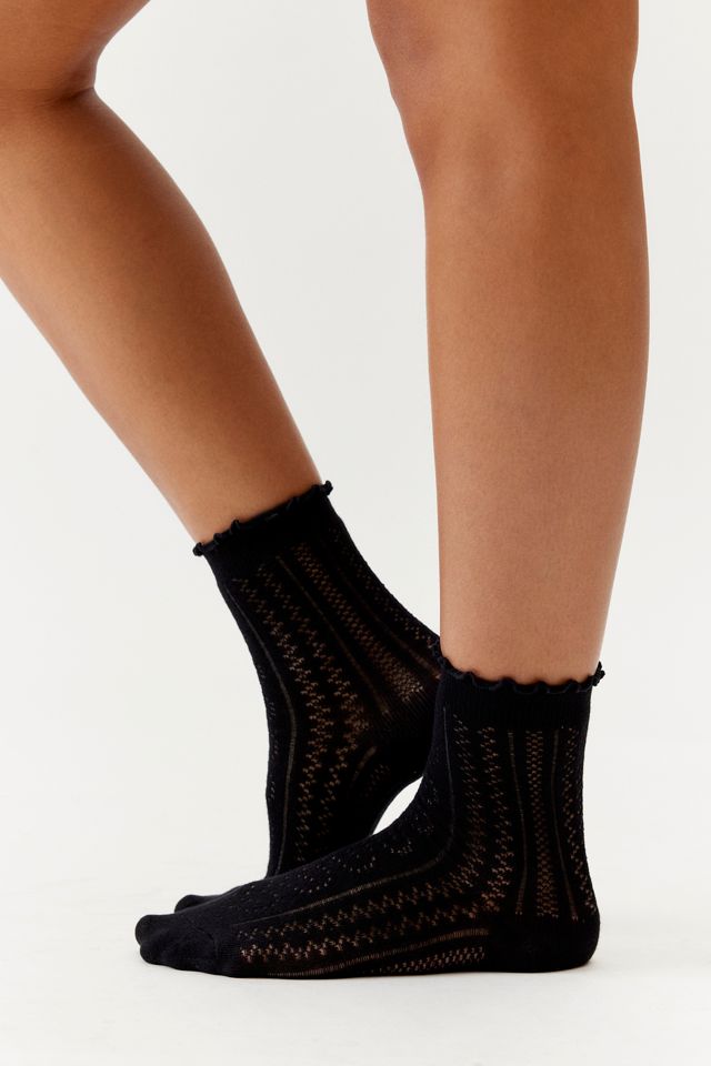 Lettuce-Edge Pointelle Crew Sock | Urban Outfitters