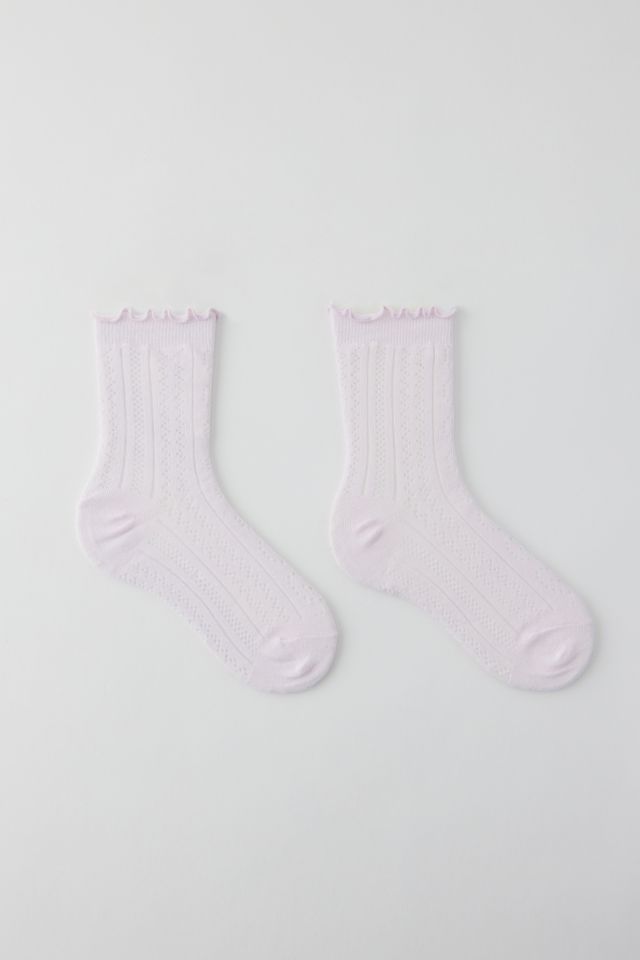 Lettuce-Edge Pointelle Crew Sock #2