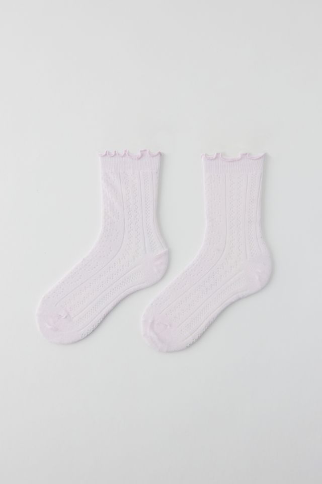 Lettuce-Edge Pointelle Crew Sock #3