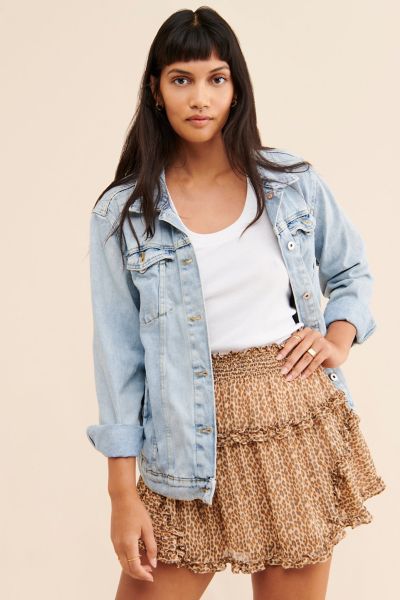 Uo Jessa Ruffle Mini Skirt Urban Outfitters