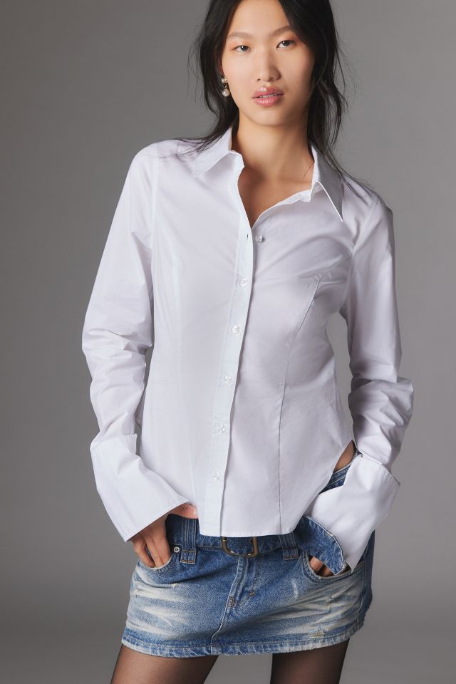 Silence + Noise Leilani Slim Button-Down Top