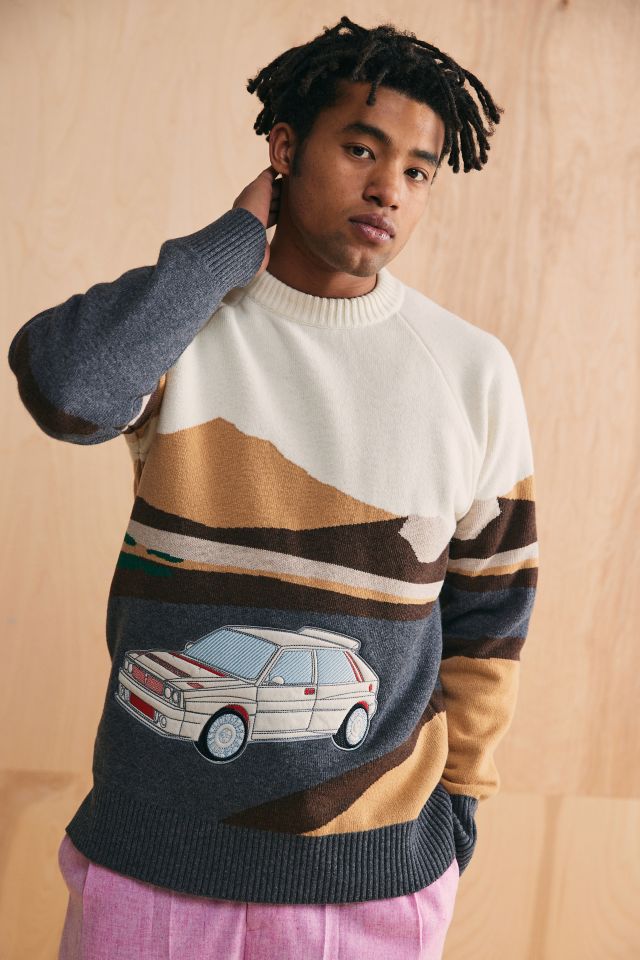 Jacquard crew neck discount sweater