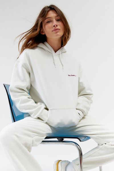 Iets Frans . … Embroidered Logo Hoodie Sweatshirt In Cream At Urban Outfitters In Neutral