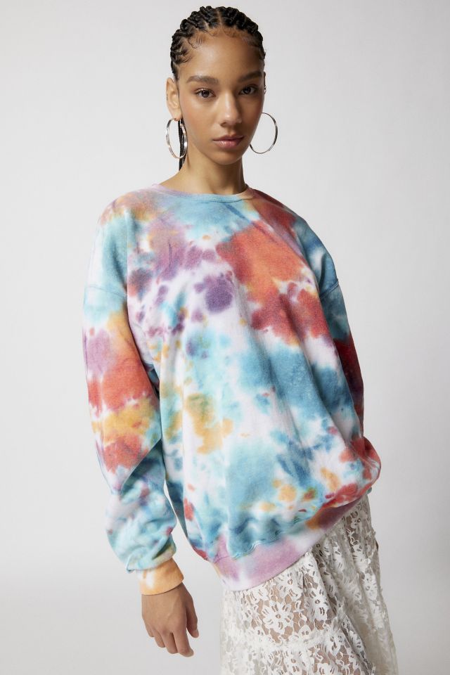 Urban Renewal Remade Heart Tie-Dye Crew Neck Sweatshirt