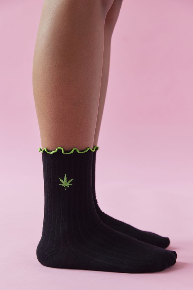 Icon Lettuce-Edge Ribbed Crew Sock #1