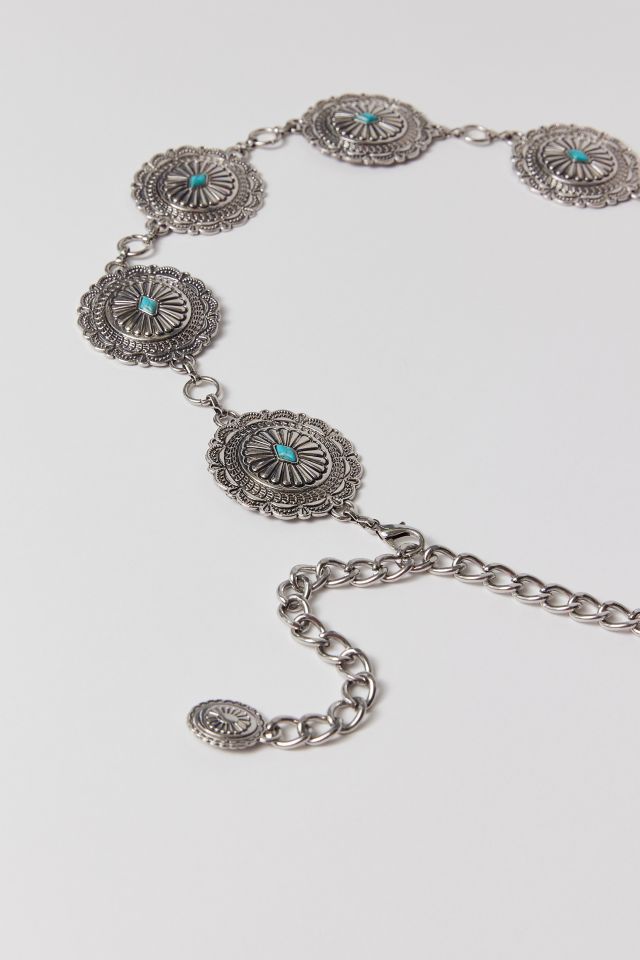 Large Turquoise Round Chain Belt #2