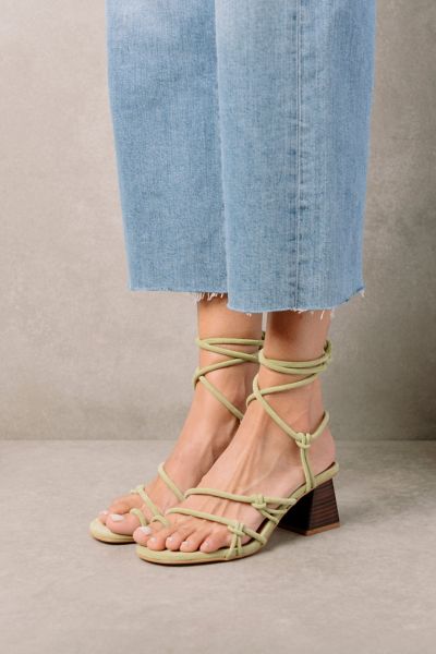 Alohas Goldie Suede Wrap Heel In Mint