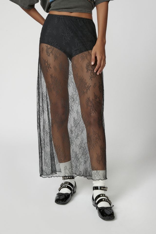 UO Jules Sheer Lace Midi Skirt #2