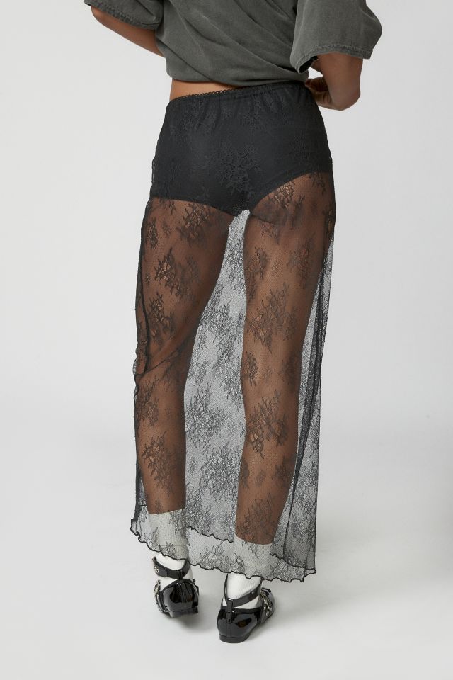 UO Jules Sheer Lace Midi Skirt #4