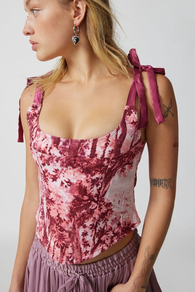 Rosa Floral Corset Top - White/combo