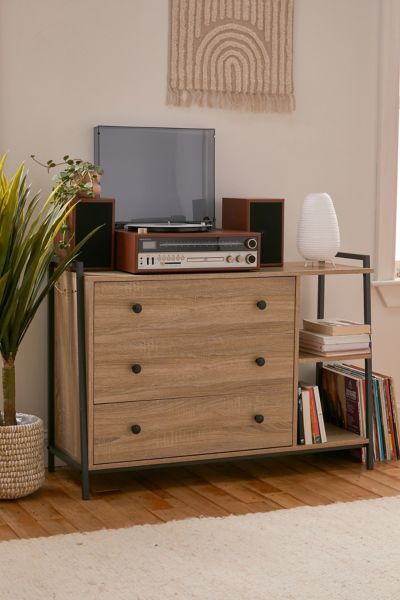 Urban Outfitters Kirby Shelf Accent 3-drawer Dresser In Natural At