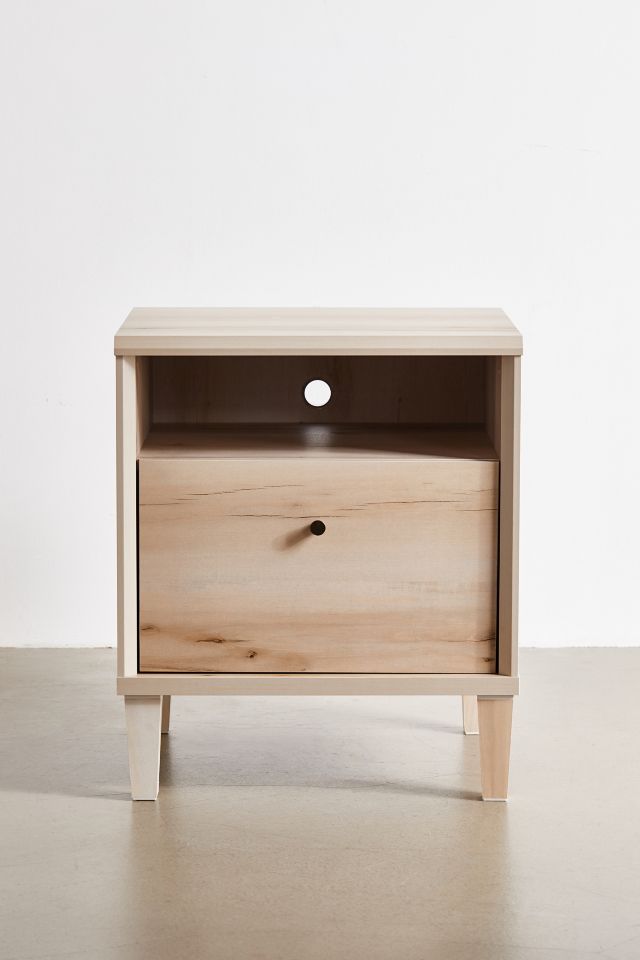 Pacific Maple Modern 1-Drawer Nightstand with Open Shelf