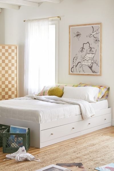 Urban Outfitters Aaron Storage Bed In White