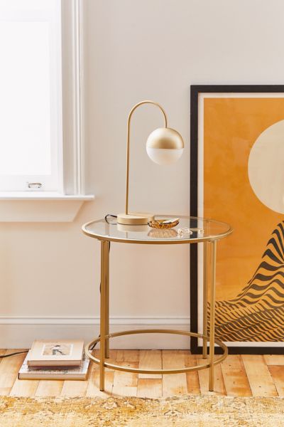 Urban Outfitters Claire Round Metal Side Table In Gold At