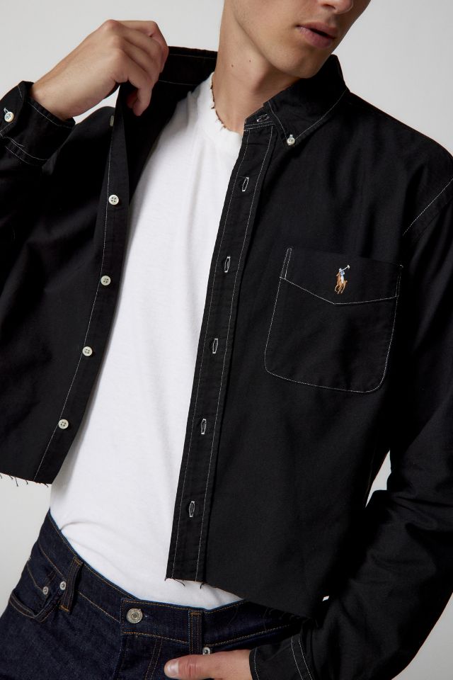 Urban Renewal Remade Boxy Raw Cropped Long Sleeve Shirt #3