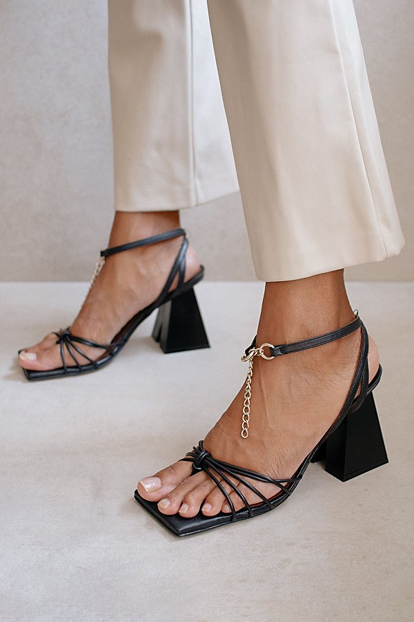 Shop Alohas Cactus Leather Heeled Sandal In Black, Women's At Urban Outfitters