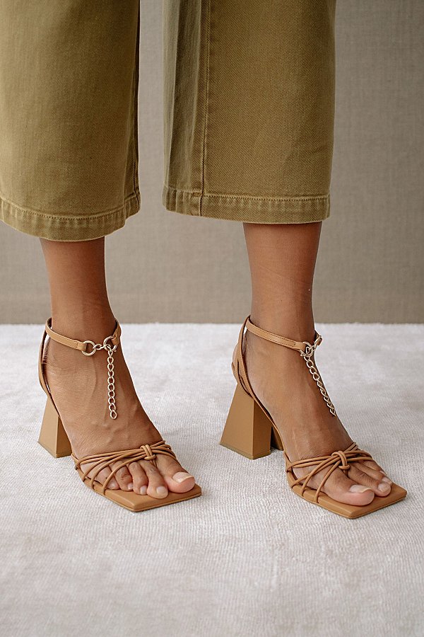 Shop Alohas Cactus Leather Heeled Sandal In Camel, Women's At Urban Outfitters