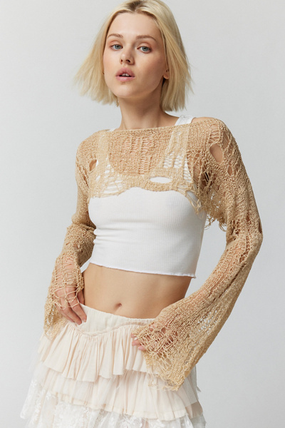 uo-carla-semi-sheer-distressed-shrug-sweater-urban-outfitters