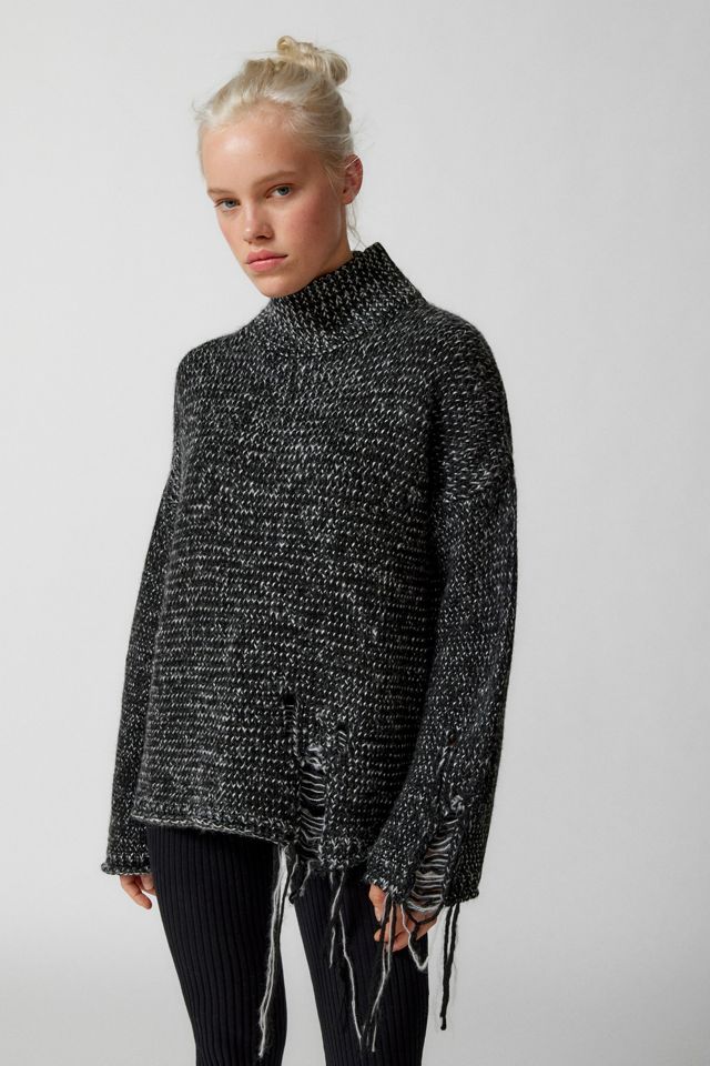 UO Salt & Pepper Funnel Neck Sweater | Urban Outfitters