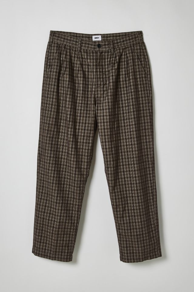 Pantalon en Coton à Carreaux Plissé Fubar OBEY #1