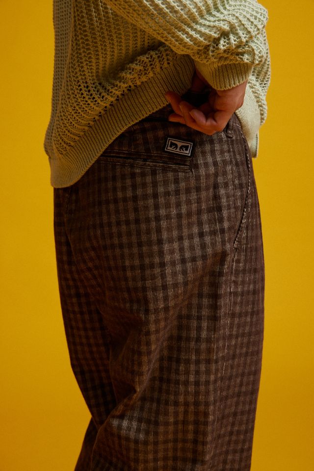 Pantalon en Coton à Carreaux Plissé Fubar OBEY #4