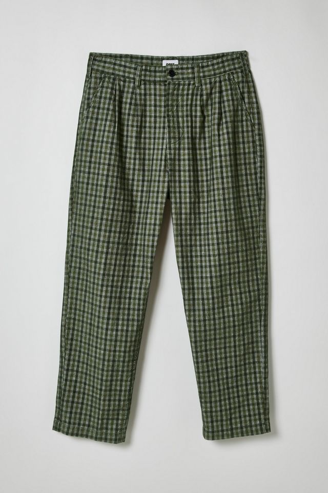 OBEY Fubar Pleated Plaid Pant Urban Outfitters