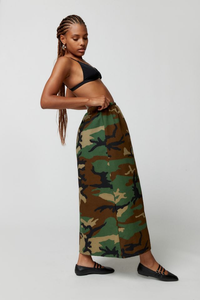 Urban Renewal Remnants Camo Print Maxi Skirt