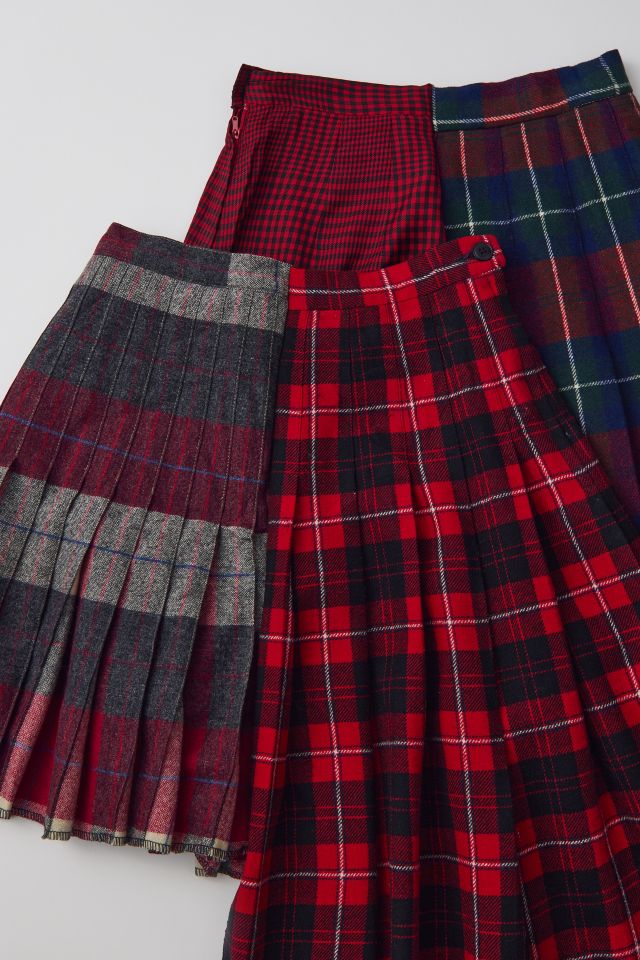 Urban Renewal Remade High Low Pleated Plaid Skirt #1