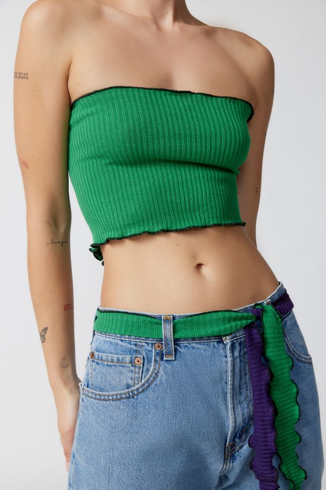 Urban Renewal Remade From Vintage Green Scarf Halter Top