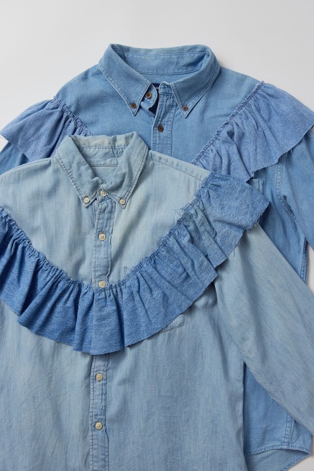 Chemise en Denim à Manches Longues et Volants Urban Renewal Remade #1
