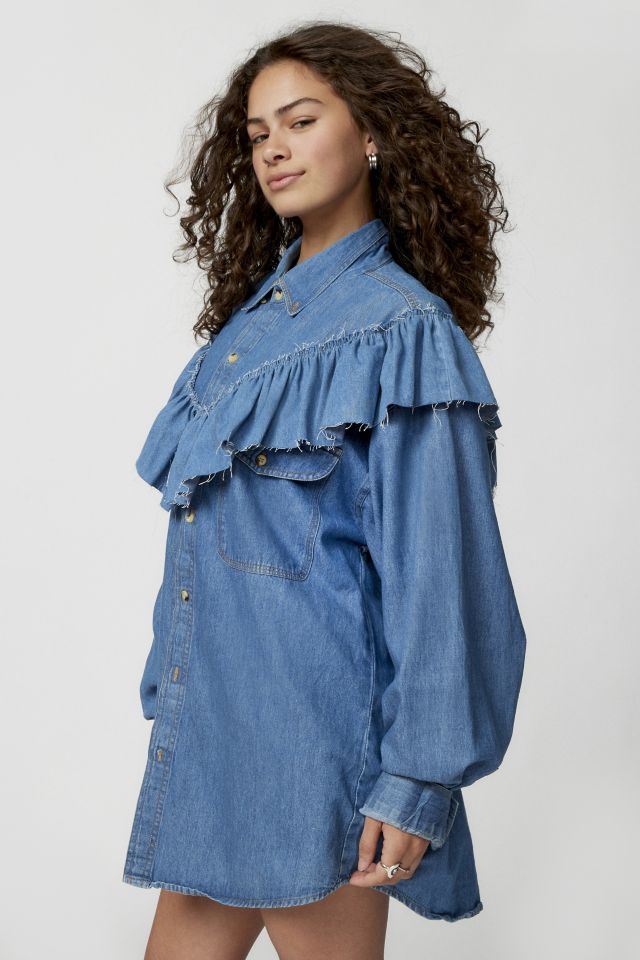 Chemise en Denim à Manches Longues et Volants Urban Renewal Remade #3