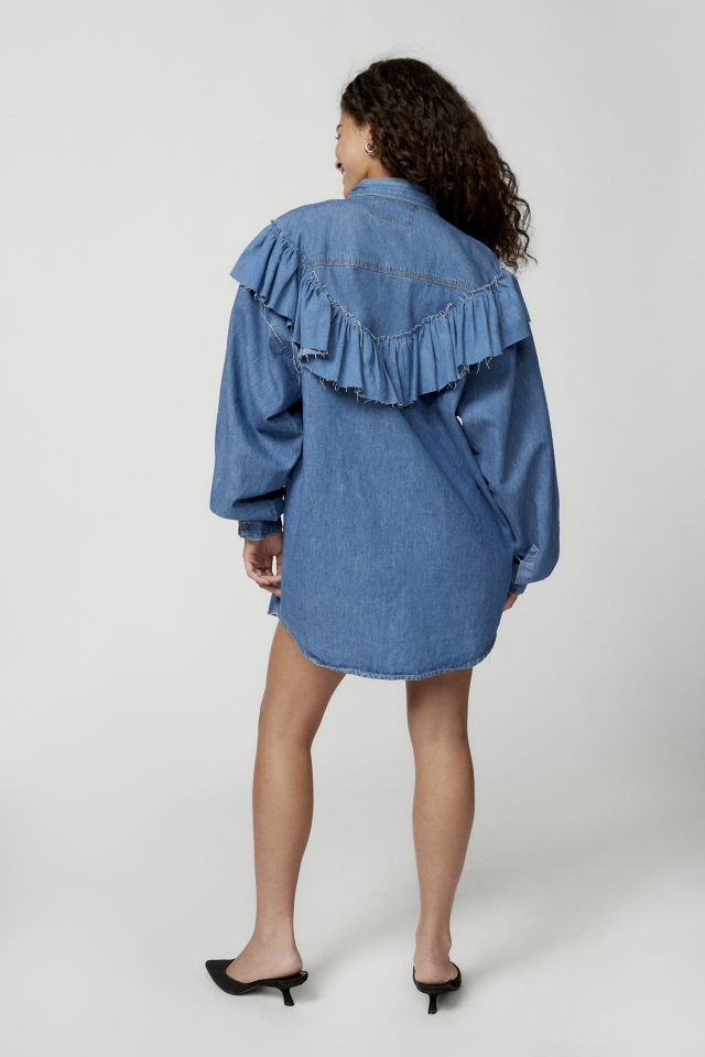 Chemise en Denim à Manches Longues et Volants Urban Renewal Remade #4
