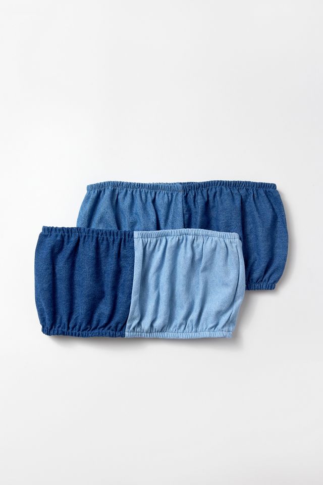 Urban Renewal Remade Two-Tone Denim Tube Top #1