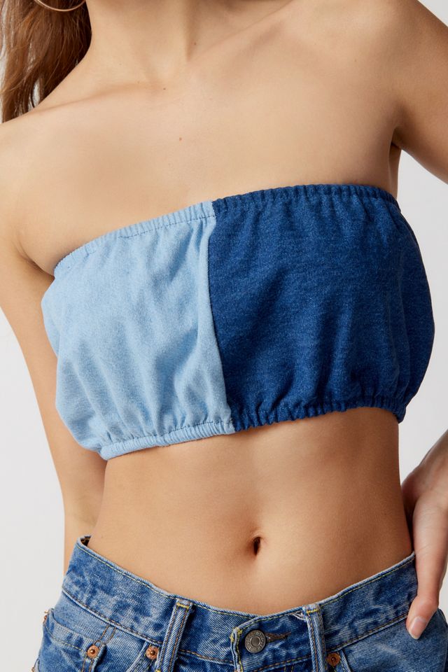 Urban Renewal Remade Two-Tone Denim Tube Top #4