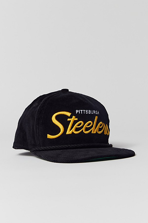 New Era Pittsburgh Steelers Corduroy Golfer Snapback Hat In Black, Men's At Urban Outfitters