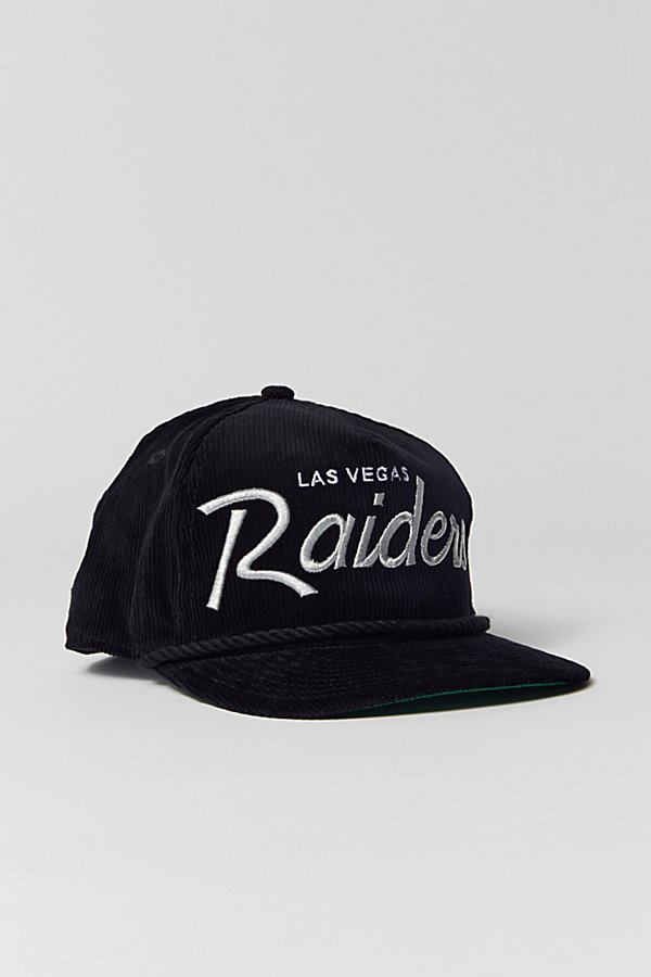 New Era Las Vegas Raiders Corduroy Golfer Snapback Hat In Black, Men's At Urban Outfitters