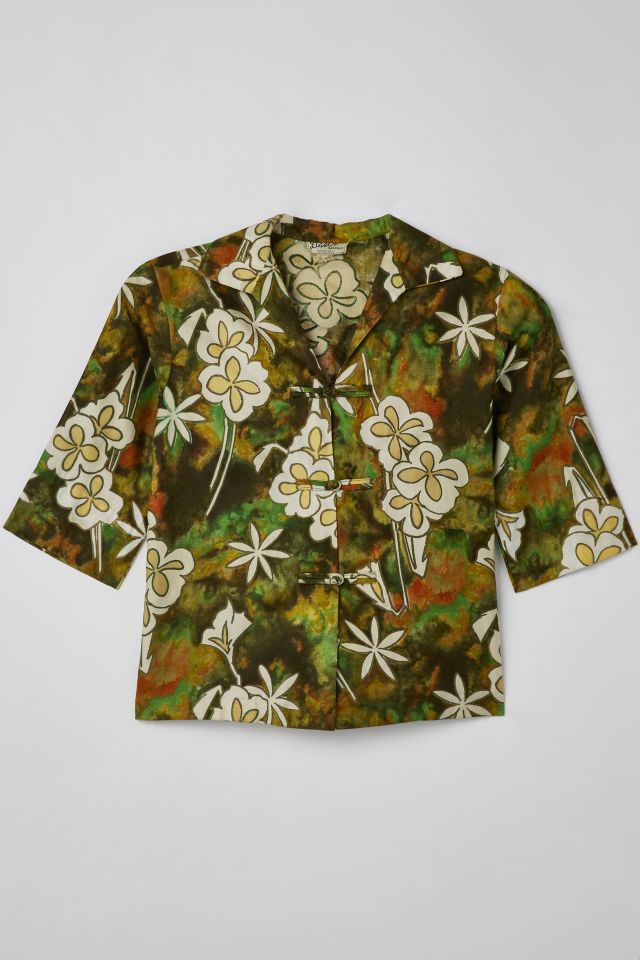 Vintage Flower Pattern Dye Tech Blouse | Urban Outfitters