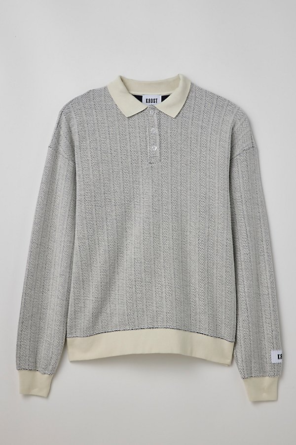 Krost Heritage Jacquard Knit Raglan Sweatshirt In Pearl At Urban Outfitters